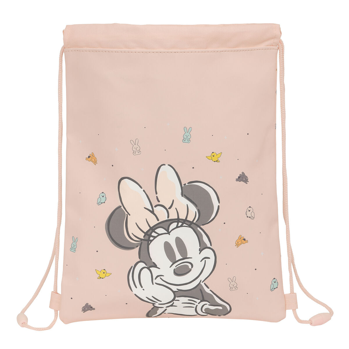 Minnie Mouse Backpack With Strings Minnie Mouse Baby Pink 26 X 34 X 1 Cm