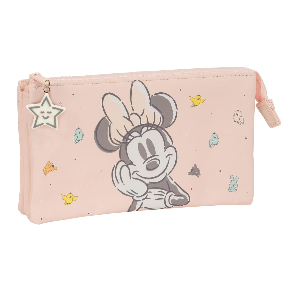 Minnie Mouse Triple Carry-All Minnie Mouse Baby Pink 22 X 12 X 3 Cm