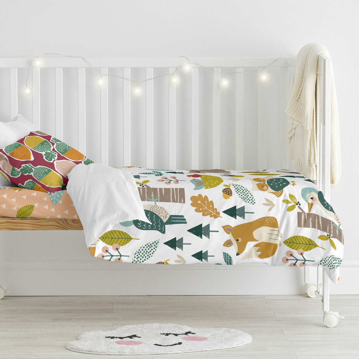 Happyfriday Duvet Cover Set Happyfriday Moshi Moshi Harvestwood Multicolour Baby Crib 2 Pieces