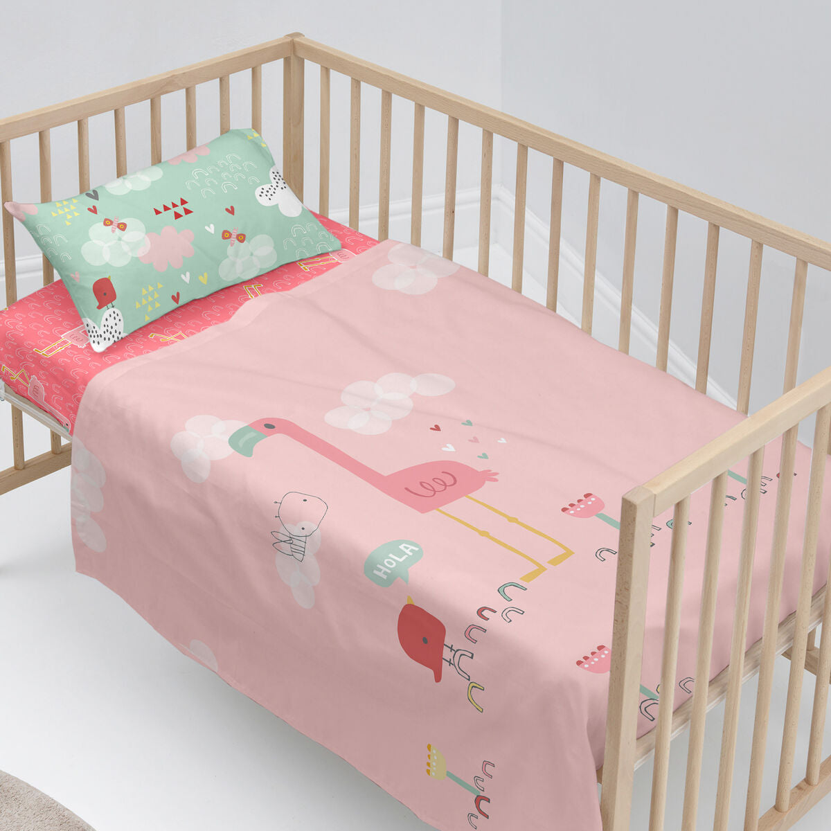 Happyfriday Bedding Set Happyfriday Moshi Moshi Hola Multicolour Baby Crib 2 Pieces