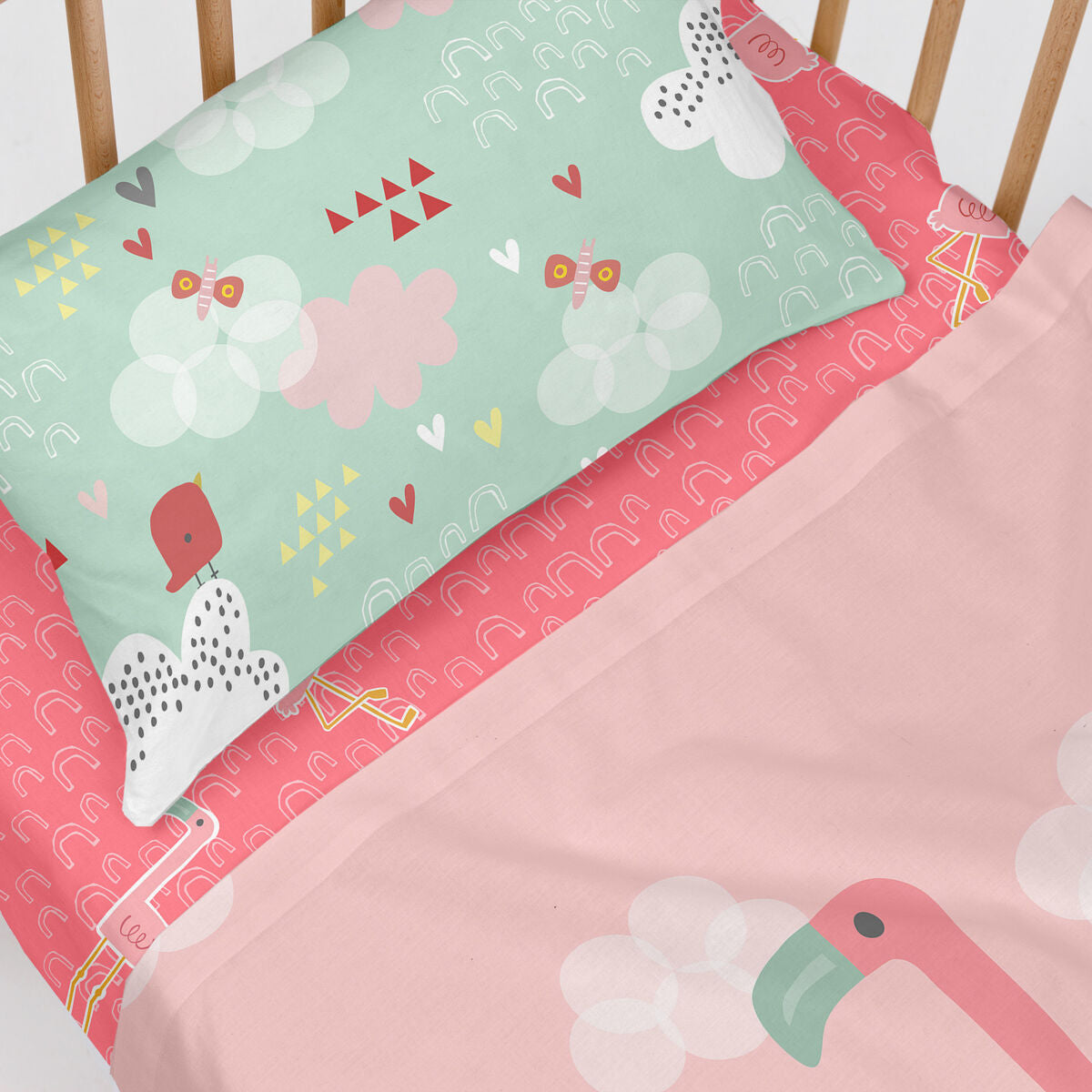 Happyfriday Bedding Set Happyfriday Moshi Moshi Hola Multicolour Baby Crib 2 Pieces