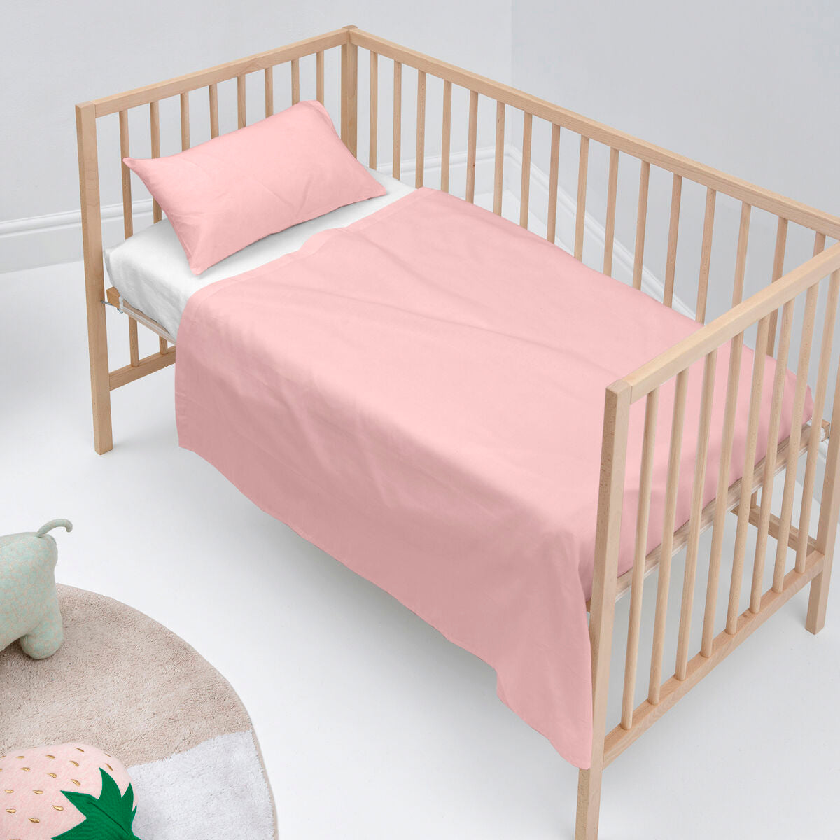 Happyfriday Bedding Set Happyfriday Basic Kids Light Pink Baby Crib 2 Pieces