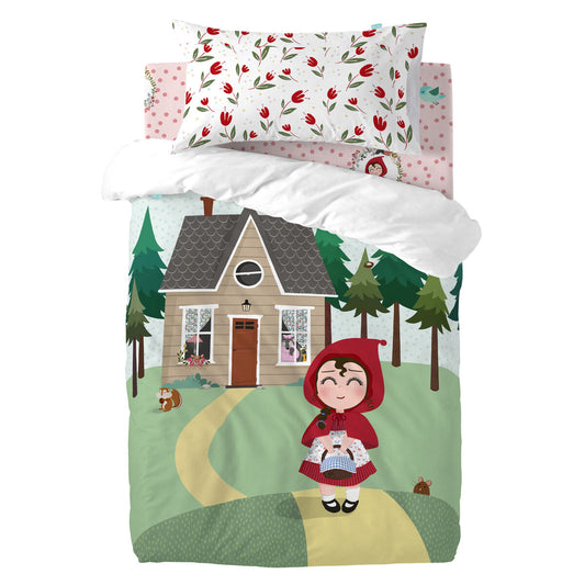 Happyfriday Duvet Cover Set Happyfriday Mr Fox Red Riding Hood  Multicolour Baby Crib 2 Pieces