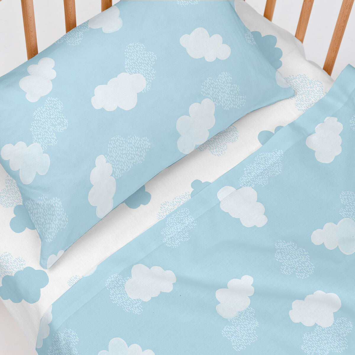 Happyfriday Bedding Set Happyfriday Basic Kids Clouds Blue Baby Crib 2 Pieces