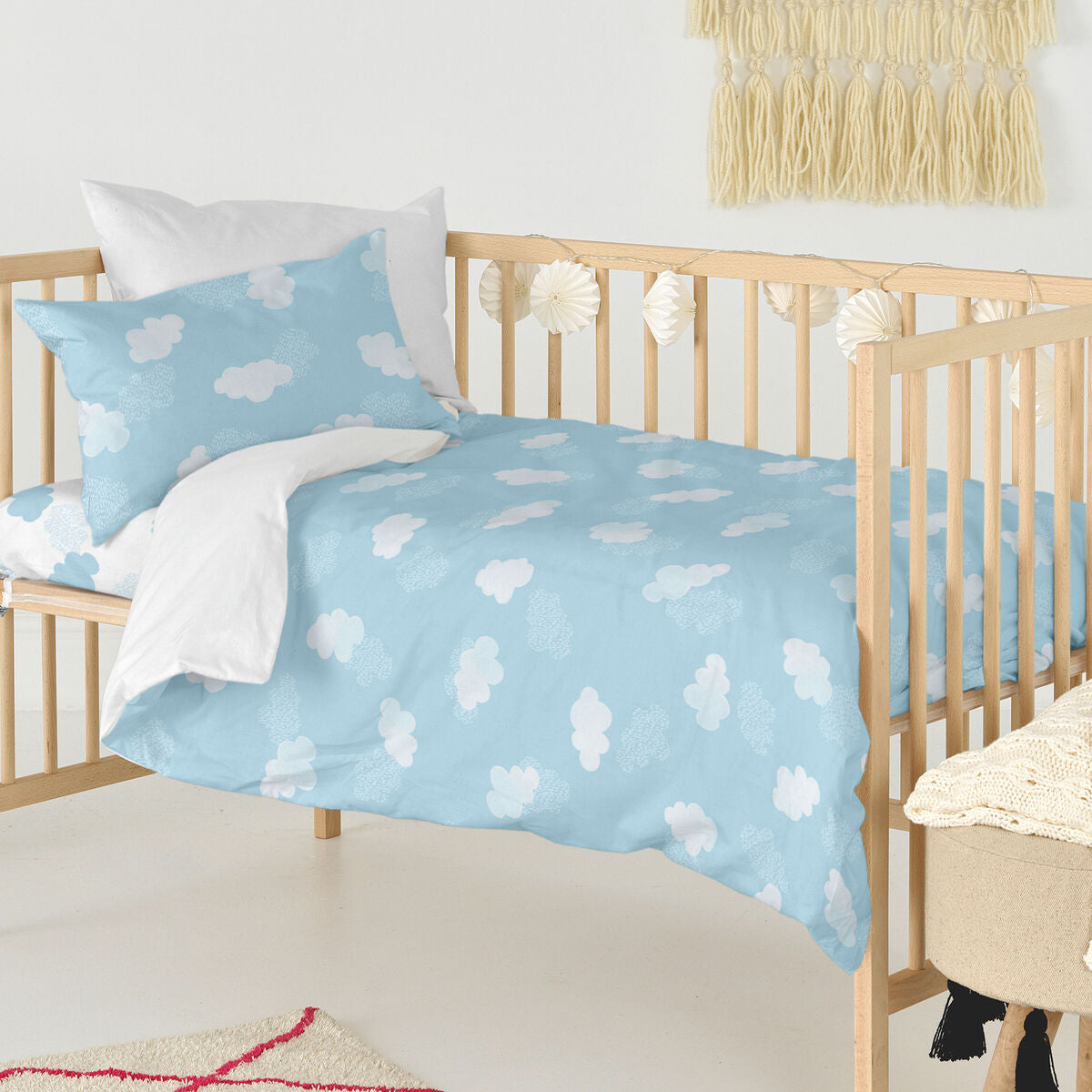 Happyfriday Duvet Cover Set Happyfriday Basic Kids Blue Baby Crib 2 Pieces