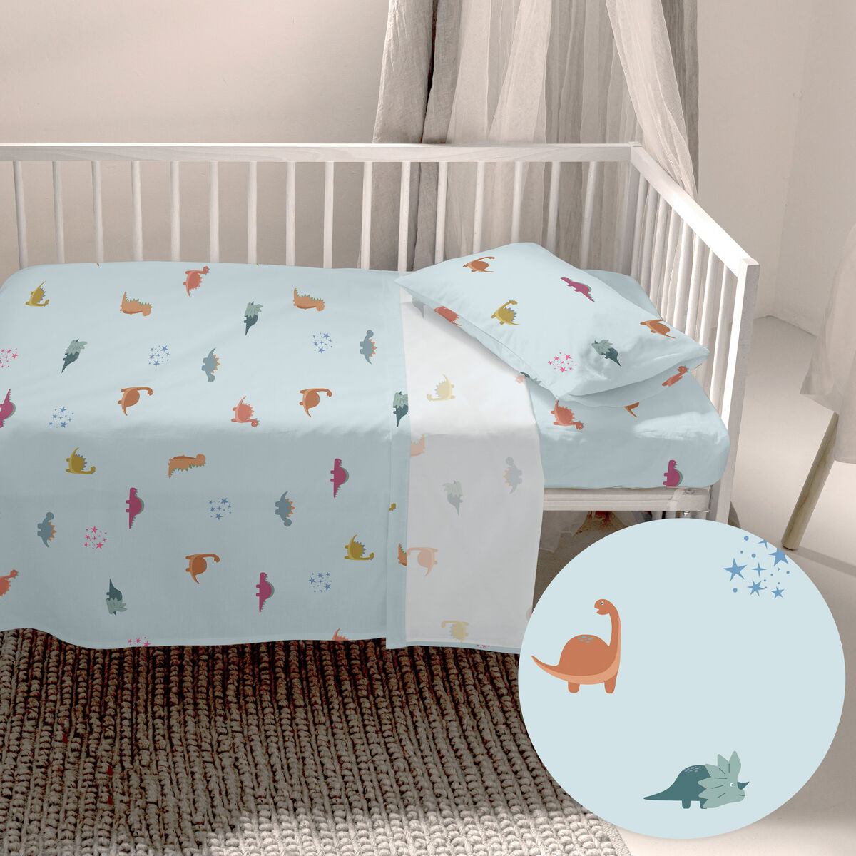 Happyfriday Bedding Set Happyfriday Hf Mini Dinosaur Multicolour Baby Crib 2 Pieces