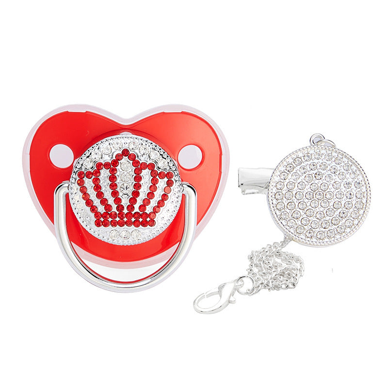 Fashion Silver Diamond Crown Baby Pacifier