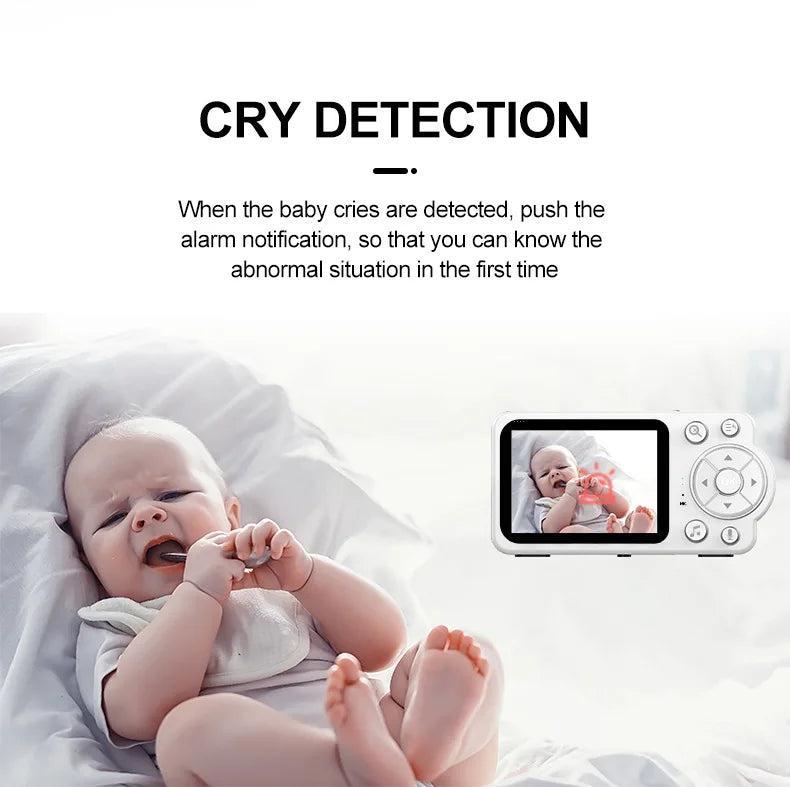 AnGku EU Standard Baby Monitor Kit with High-Res Display, Night Vision 2.8 Inch Wireless Smart Child Care Monitor