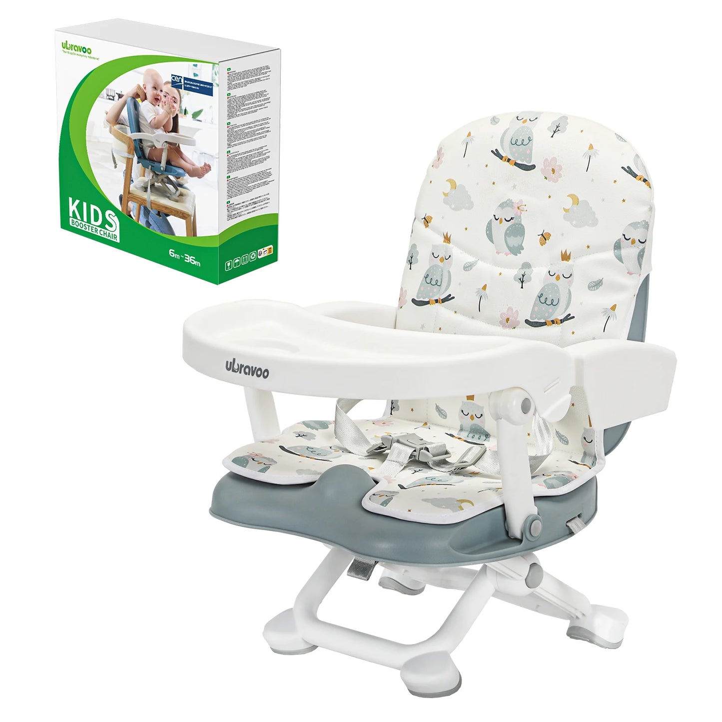 UBRAVOO Portable High Chair 6 Months Plus, Lightweight Easy Clean Folding Booster Chair for Babies Toddlers, ACE1013