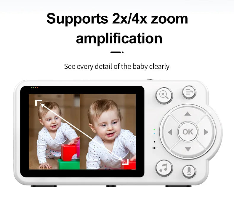 AnGku EU Standard Baby Monitor Kit with High-Res Display, Night Vision 2.8 Inch Wireless Smart Child Care Monitor