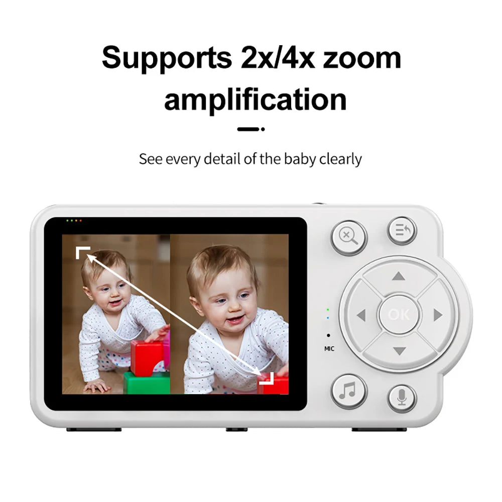 AnGku EU Standard Baby Monitor Kit with High-Res Display, Night Vision 2.8 Inch Wireless Smart Child Care Monitor