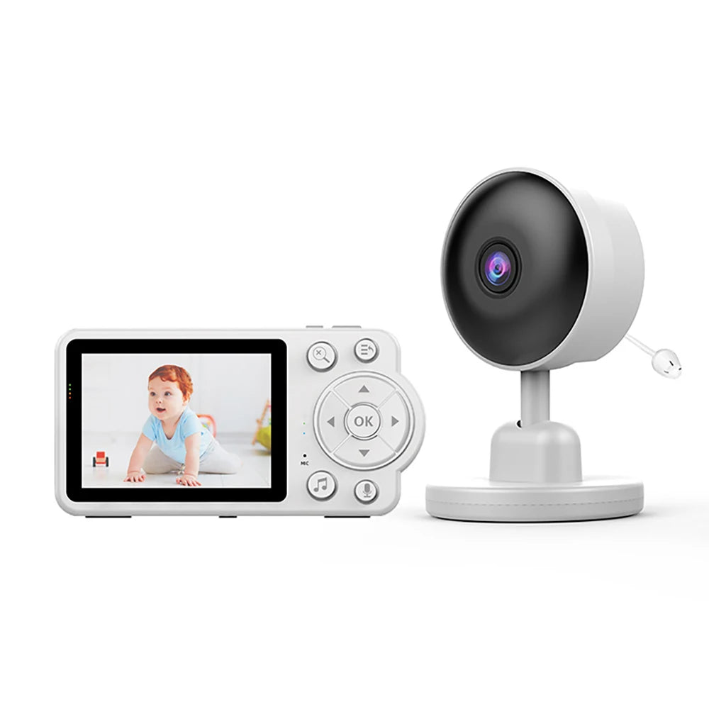 AnGku EU Standard Baby Monitor Kit with High-Res Display, Night Vision 2.8 Inch Wireless Smart Child Care Monitor