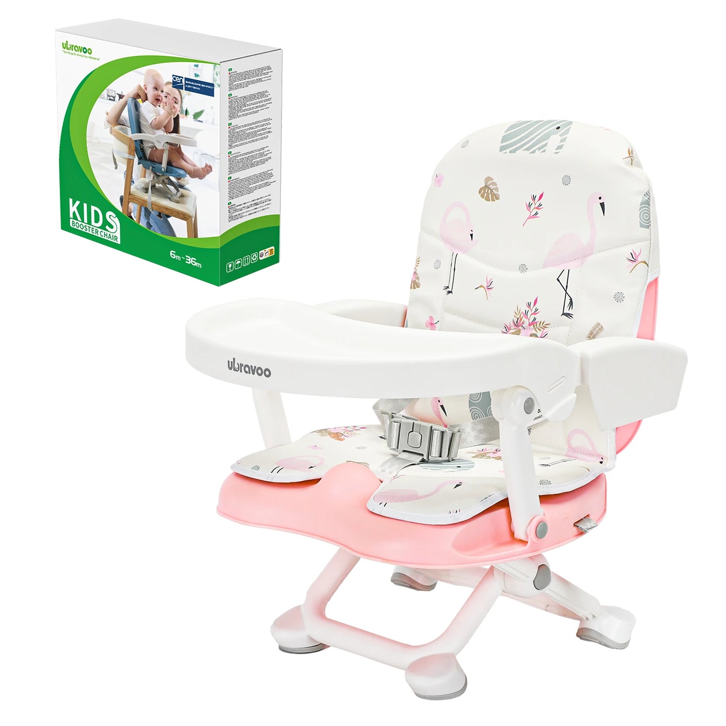 UBRAVOO Portable High Chair 6 Months Plus, Lightweight Easy Clean Folding Booster Chair for Babies Toddlers, ACE1013