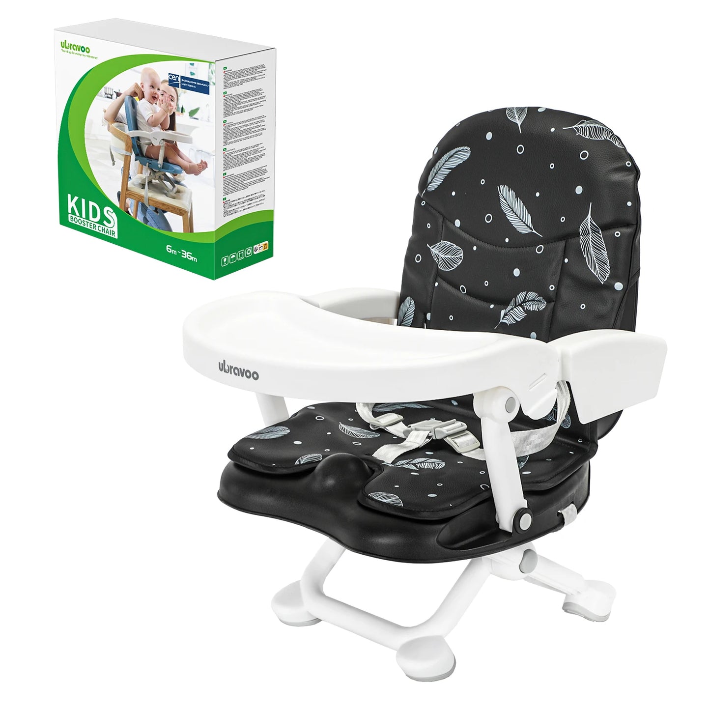 UBRAVOO Portable High Chair 6 Months Plus, Lightweight Easy Clean Folding Booster Chair for Babies Toddlers, ACE1013