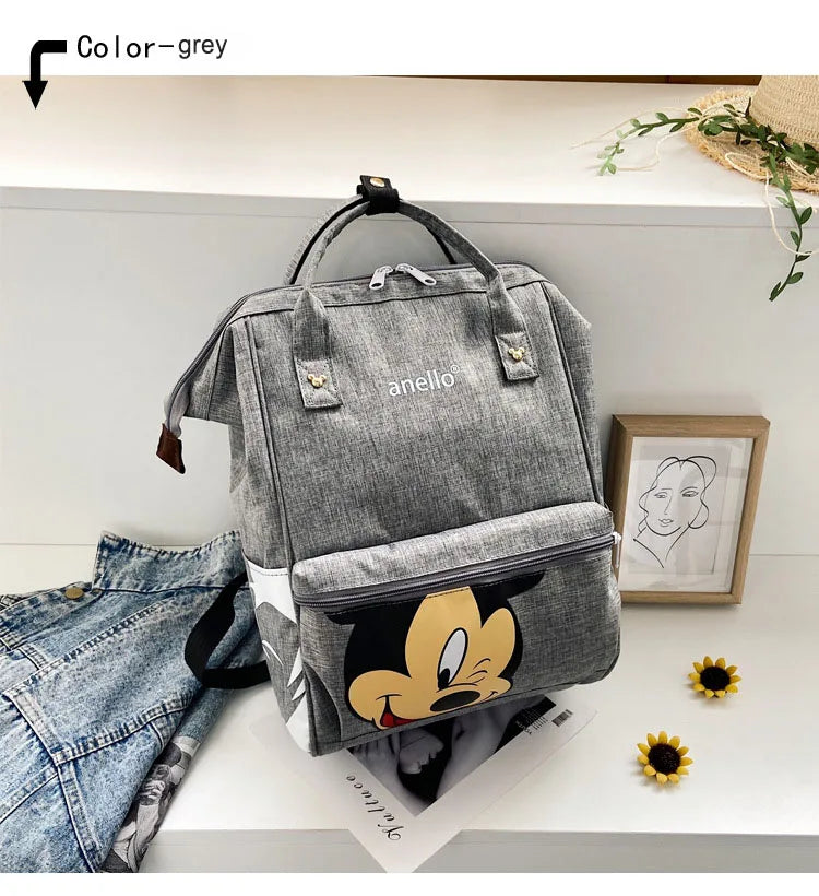 Disney Mickey Mouse Backpack Multi-function Large Capacity Backpack Diaper Bag Waterproof Men Women Shoulder Bag Travel Bag