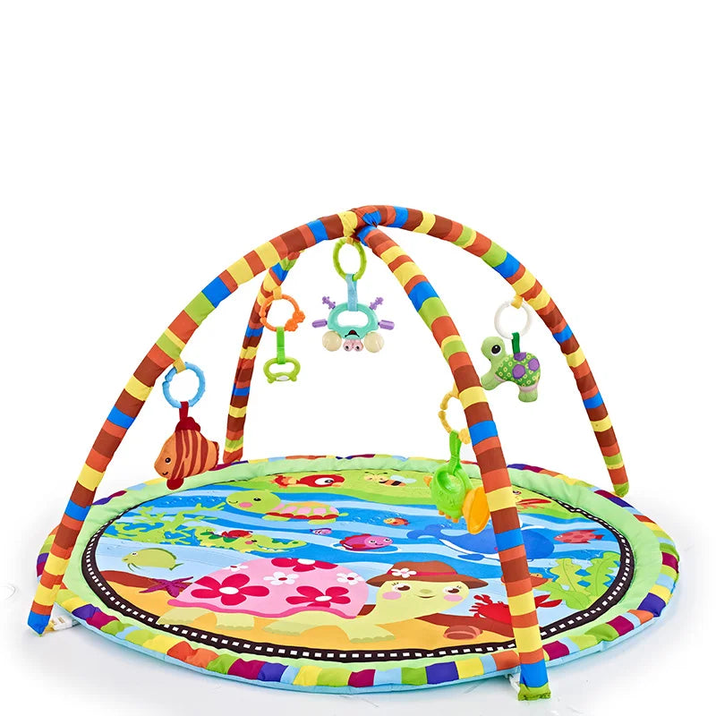 Multifunctional Fitness Frame Round Play Crawling Mat 0-12 Months Baby Puzzle Game Blanket Fun Sounding Pendant Gift For Kid