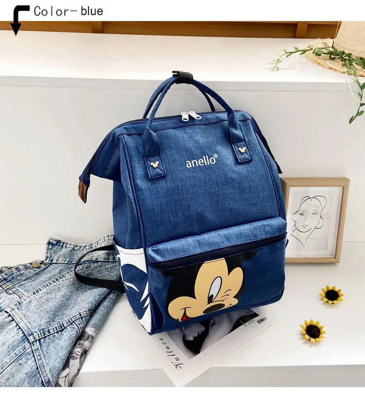 Disney Mickey Mouse Backpack Multi-function Large Capacity Backpack Diaper Bag Waterproof Men Women Shoulder Bag Travel Bag