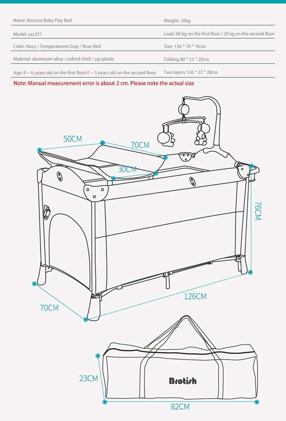 IMBABY Newborn Baby Bed Multifunctional Baby Cribs Foldable Baby Cot With Diaper Table Crib Cradle Double Decker Cribs for Baby