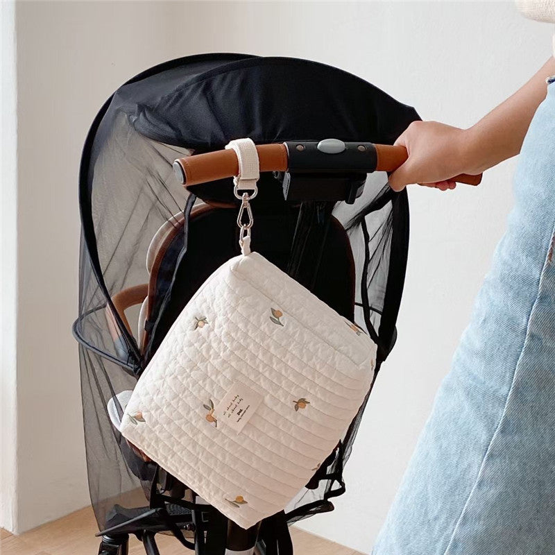 Bear Embroidery Baby Nappy Bag Stroller Diaper Caddies Bags Portable Nappies Storage Toiletry Organizer Mommy Bag for Mom