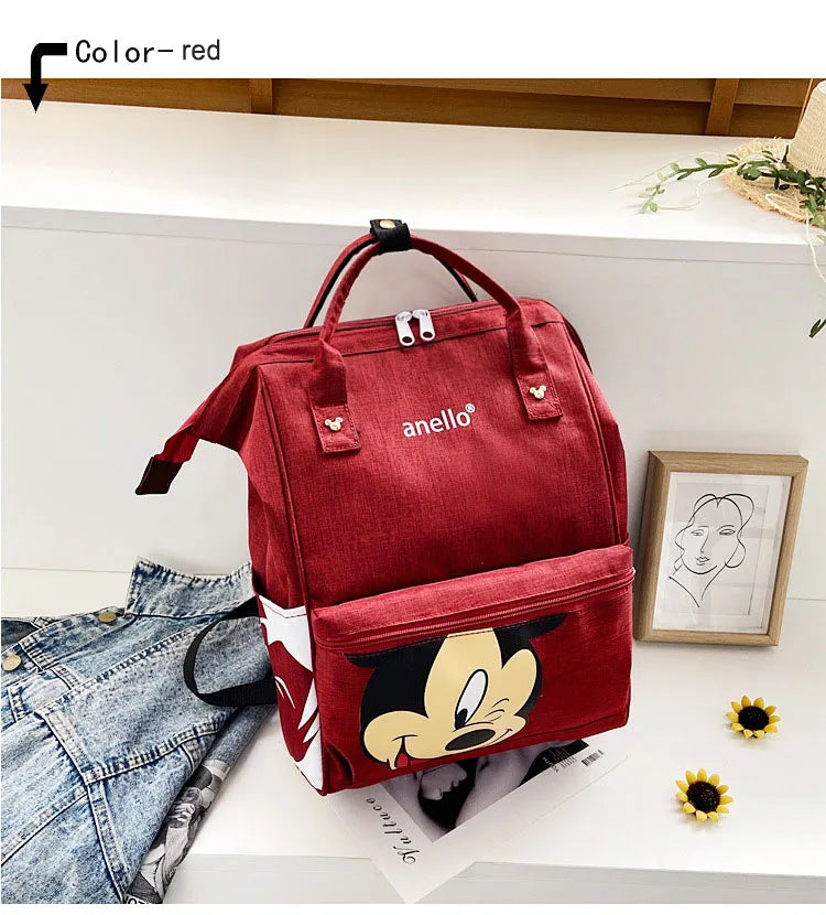 Disney Mickey Mouse Backpack Multi-function Large Capacity Backpack Diaper Bag Waterproof Men Women Shoulder Bag Travel Bag