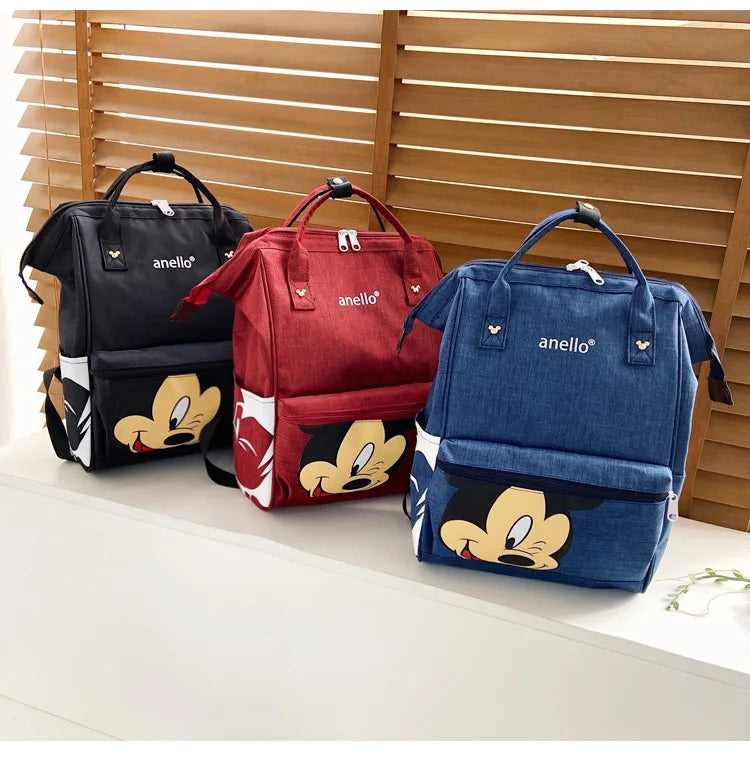 Disney Mickey Mouse Backpack Multi-function Large Capacity Backpack Diaper Bag Waterproof Men Women Shoulder Bag Travel Bag