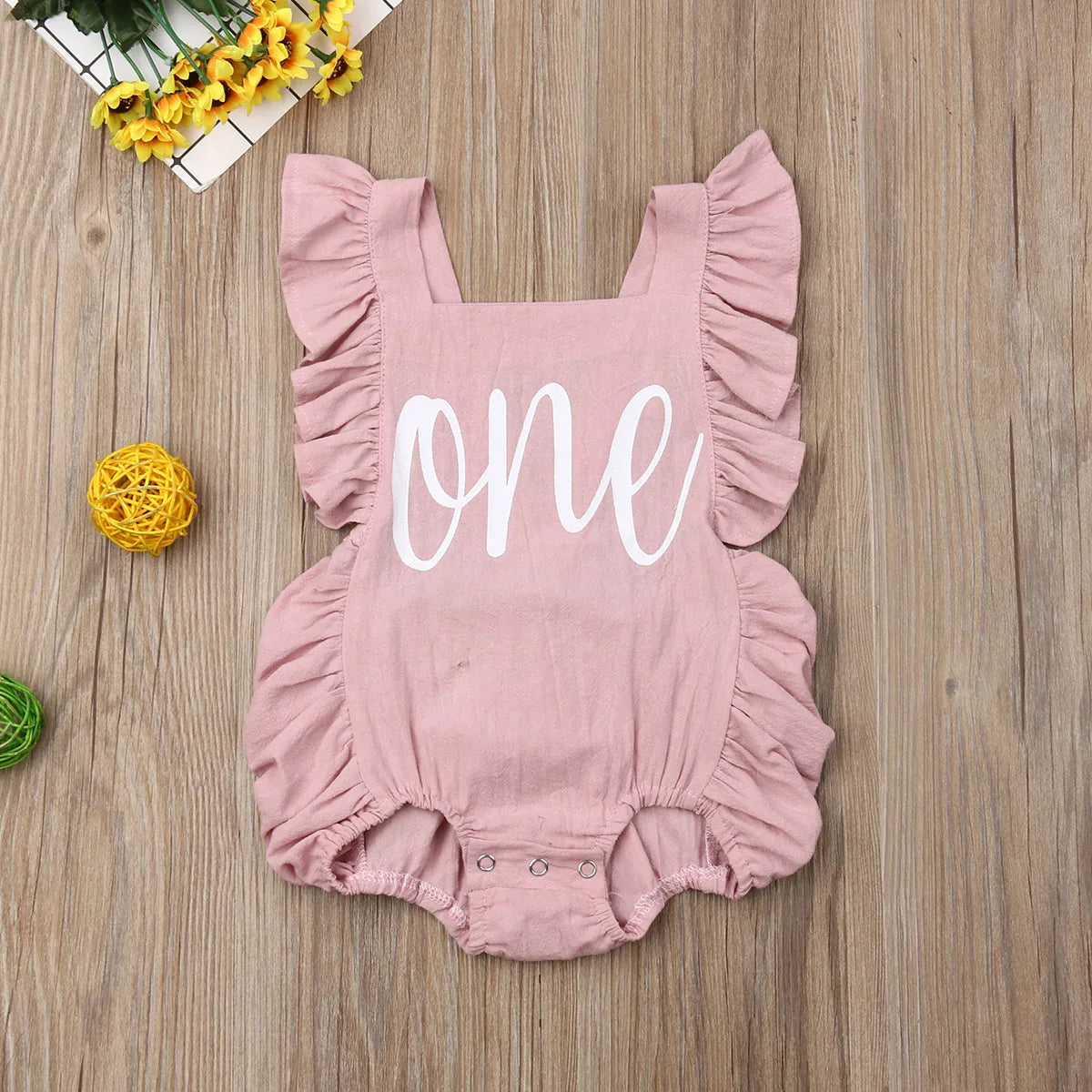 Citgeett Summer One Newborn Infant Baby Girls Bodysuit Clothes Outfit Summer Jumpsuit Casual Playsuit