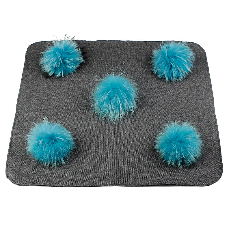 Geebro Lovely Newborn Kids Baby Warm Cotton Swaddling Blanket Sleeping Blanket with Real Fur Pompom Bedding Infant Travel Wrap