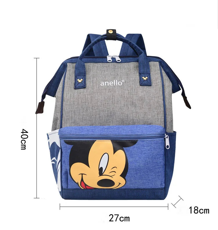 Disney Mickey Mouse Backpack Multi-function Large Capacity Backpack Diaper Bag Waterproof Men Women Shoulder Bag Travel Bag