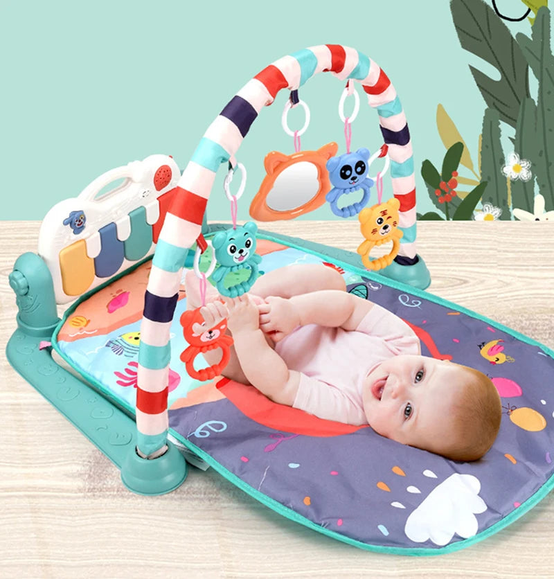 Baby Gyms Play Mats Musical Activity Center Kick Piano Tummy Time Padded Early Education Toys for Newborn Toddler Infants Gifts