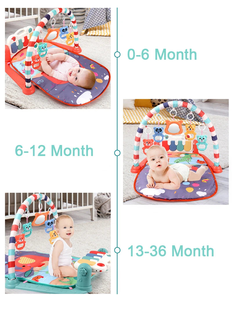 Baby Gyms Play Mats Musical Activity Center Kick Piano Tummy Time Padded Early Education Toys for Newborn Toddler Infants Gifts