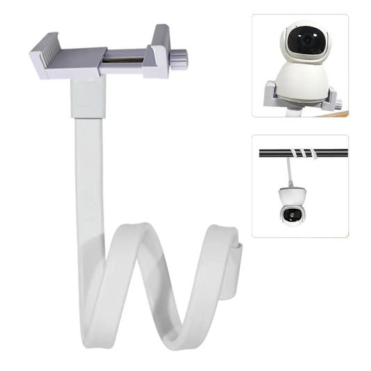 New Universal Baby Monitor Holder White Flexible Silicon Baby Camera Bracket Crib Cradle Rod Hose Holder Flexible Twist Mounting