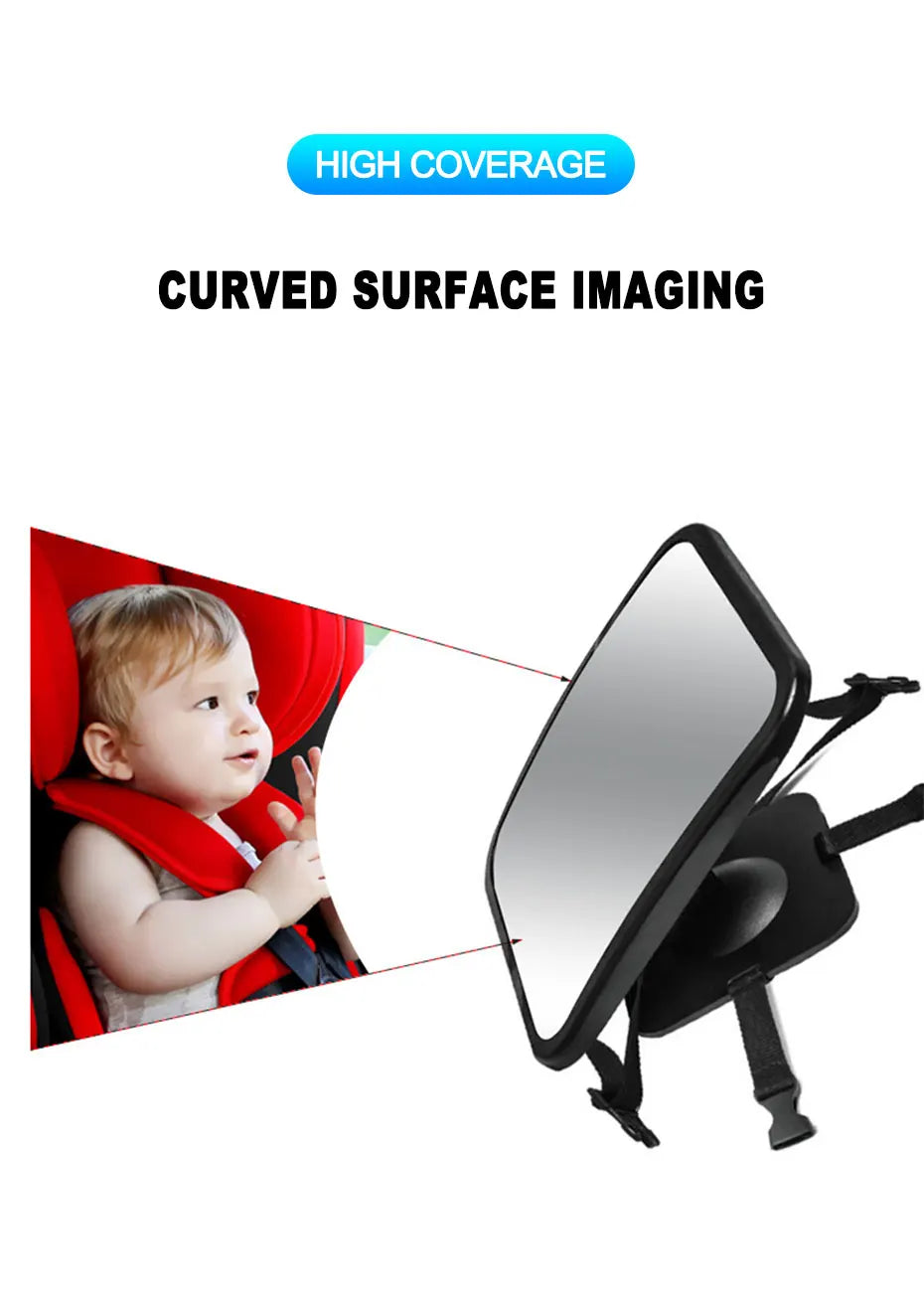 Baby Monitor Mirror Interior Car Seat Back Headrest Mirror For Baby Mirrors Kids Rear Seat Safety Monitor 360 Degree Rotation