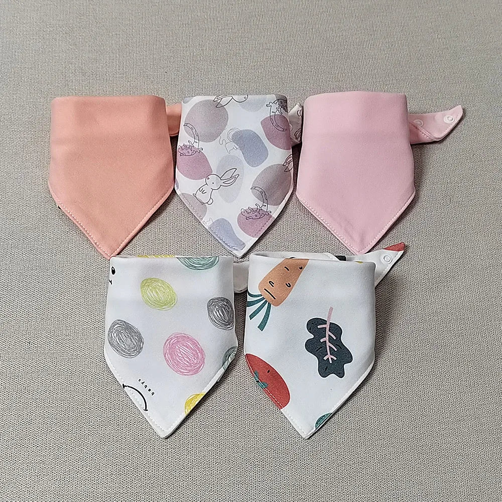 Baby Bandana Drool Bibs For Unisex Boys Girls 5 Pieces Baby Feeding Burp Cloth Cotton Saliva Towel Drool Bib Newborn Accessories