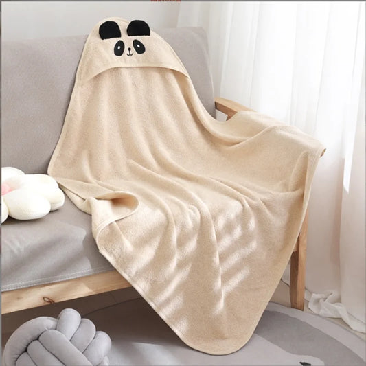 Newborn Bath Towel Cartoon Animal Hood Coral Fleece Cloak Cute Soft Infant Wrap Blanket Absorbent Bathrobe Boy Girl Babys Stuff