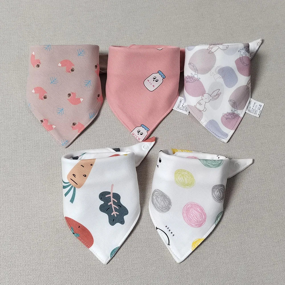 Baby Bandana Drool Bibs For Unisex Boys Girls 5 Pieces Baby Feeding Burp Cloth Cotton Saliva Towel Drool Bib Newborn Accessories