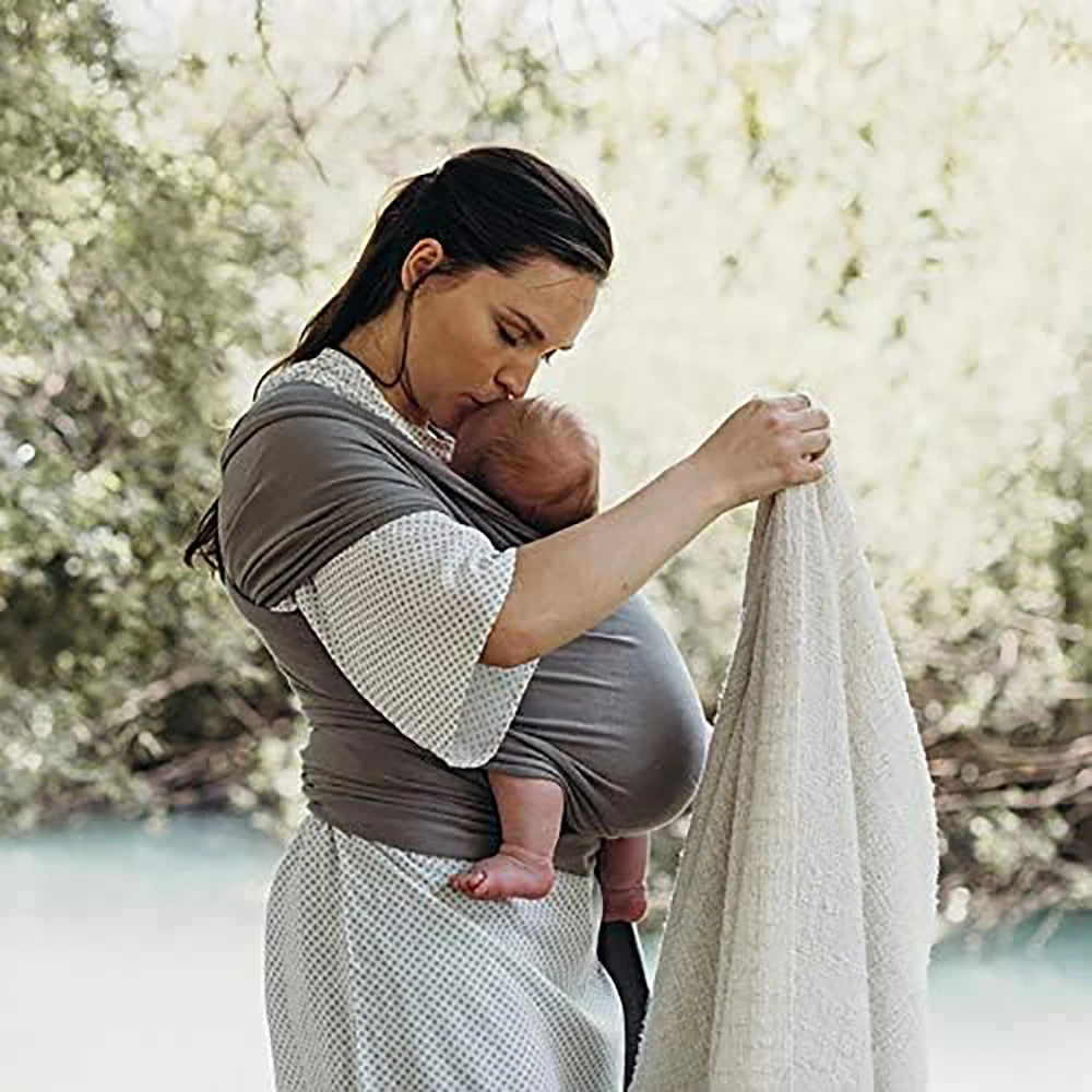 Cotton Baby Wrap Carrier Newborn to Toddler Stretchy Cotton Travel Baby Wrap Carrier Baby Sling 0-36 Months