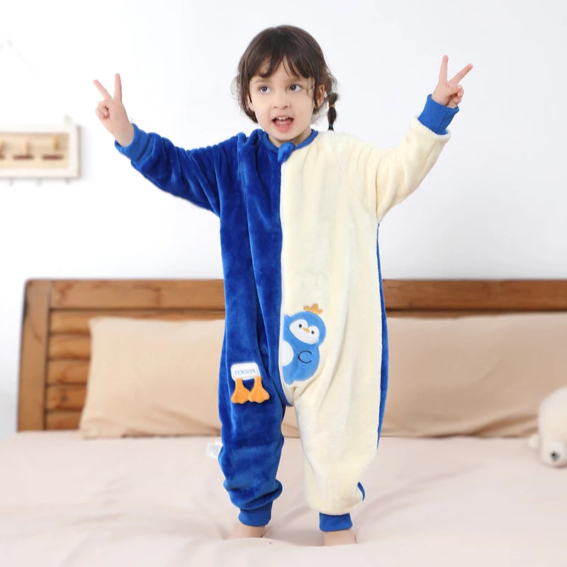 MICHLEY Baby Sleeping Bag Flannel Children Pajamas Warm Winter Clothes Toddler Sack Sleepsack Bedding For Girls Boys Kids 1-6T