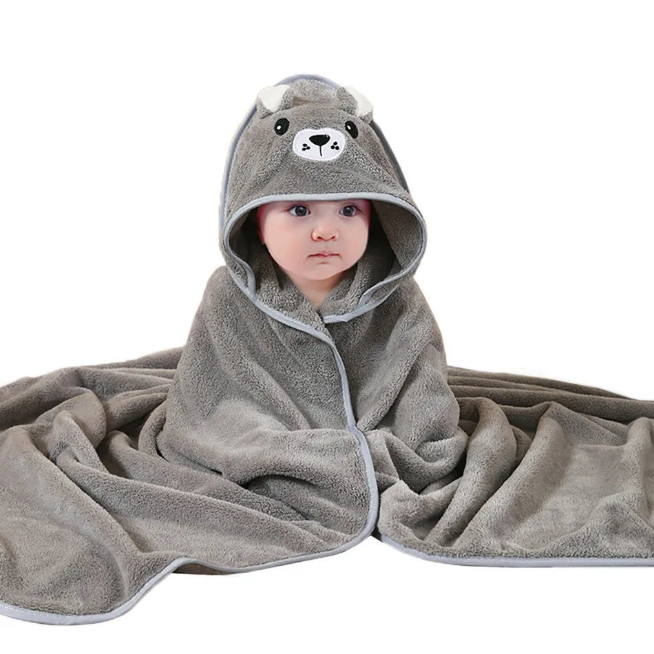 Children Cartoon Animal Bath Towel Soft Newborn Hooded Towel Blanket Toddler Bathrobe Warmth  Sleeping Swaddle Wrap