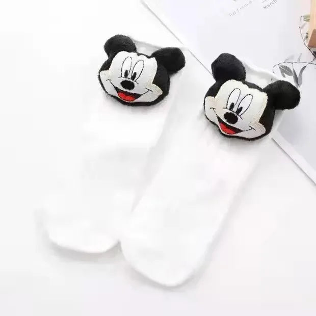 Spring Newborn Baby Rompers Socks Set Cartoon Mickey Mouse Donald Boy Girl Jumpsuit Infant Costumes Cotton Long Sleeve Bodysuits