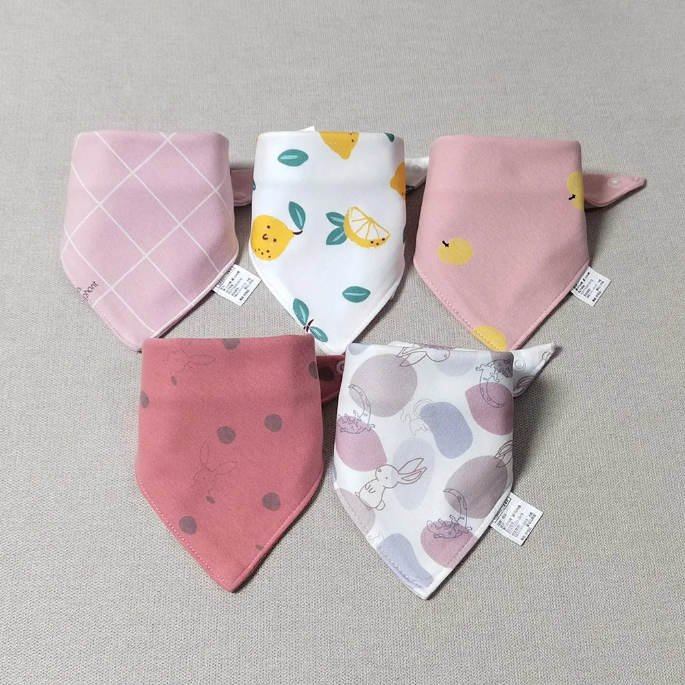 Baby Bandana Drool Bibs For Unisex Boys Girls 5 Pieces Baby Feeding Burp Cloth Cotton Saliva Towel Drool Bib Newborn Accessories