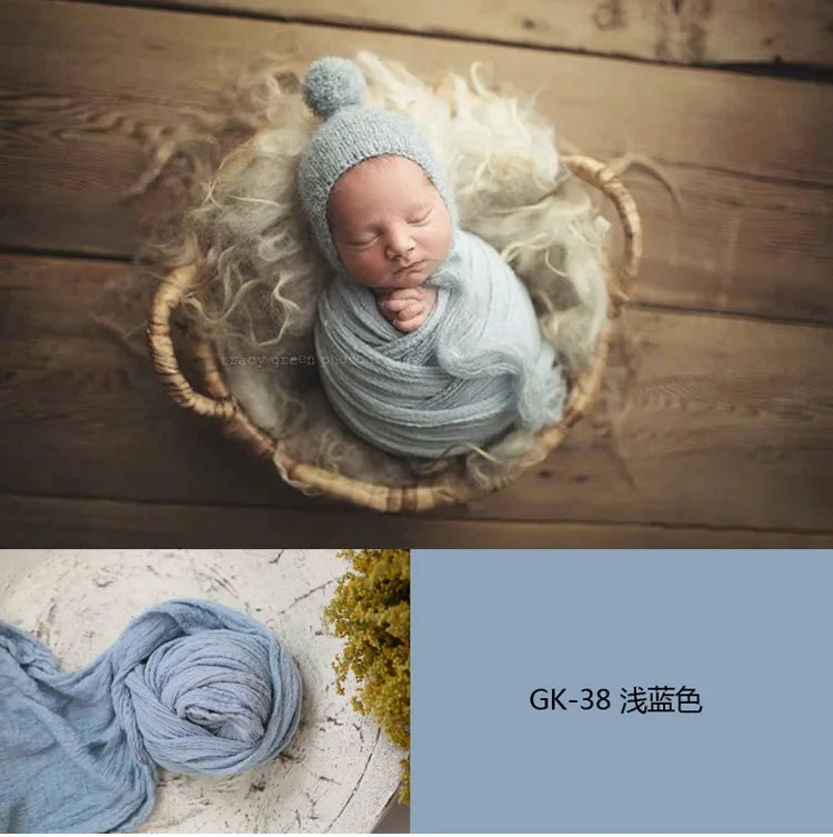 40x180cm Newborn Photography Props Soft High Stretchable Baby Wraps Cotton Swaddling Photo Basket Backdrop Babies Accessories