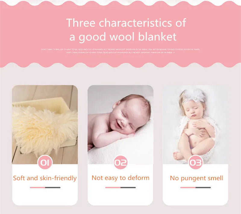 60cm Australia Pure Wool Mats Baby Photography Blanket Background Flokati Props for Newborns Photo Shoot Fotografia Accessories