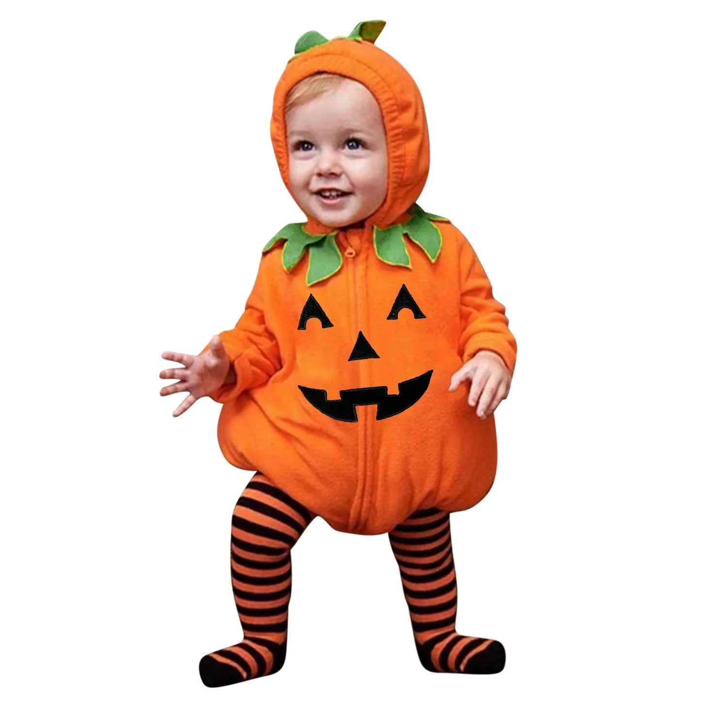 Newborn Infant Baby Girls Boys Halloween Clothes Sets Long Sleeve Fleece Zipper Hooded Romper Baby Girls Outfits for Newborns