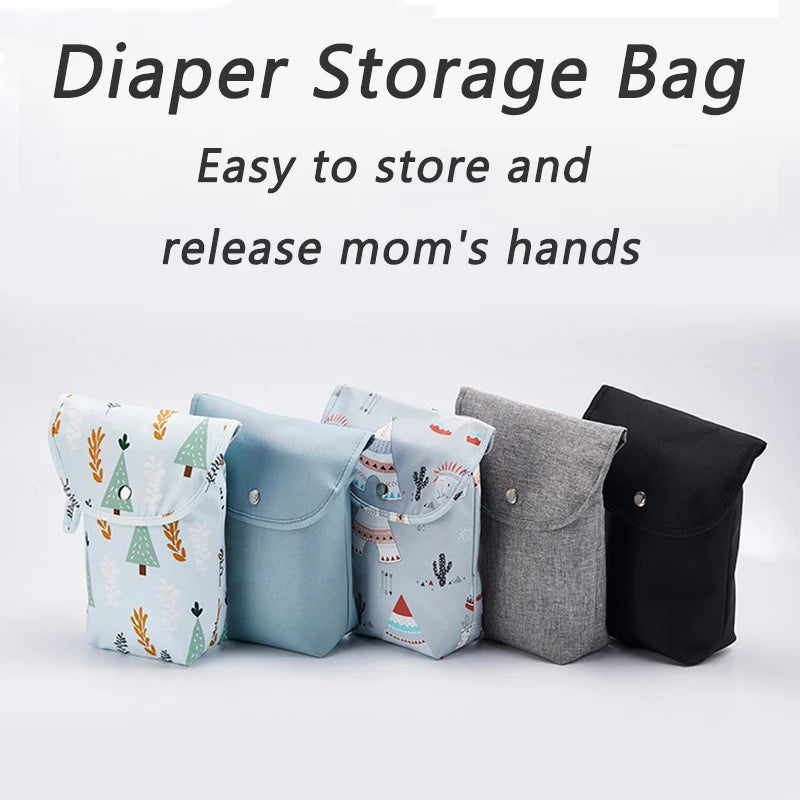 New Waterproof and Reusable Baby Diaper Bag Baby Handbag Large Capacity Mommy Diaper Storage Bag Carrying Bag for Going Out