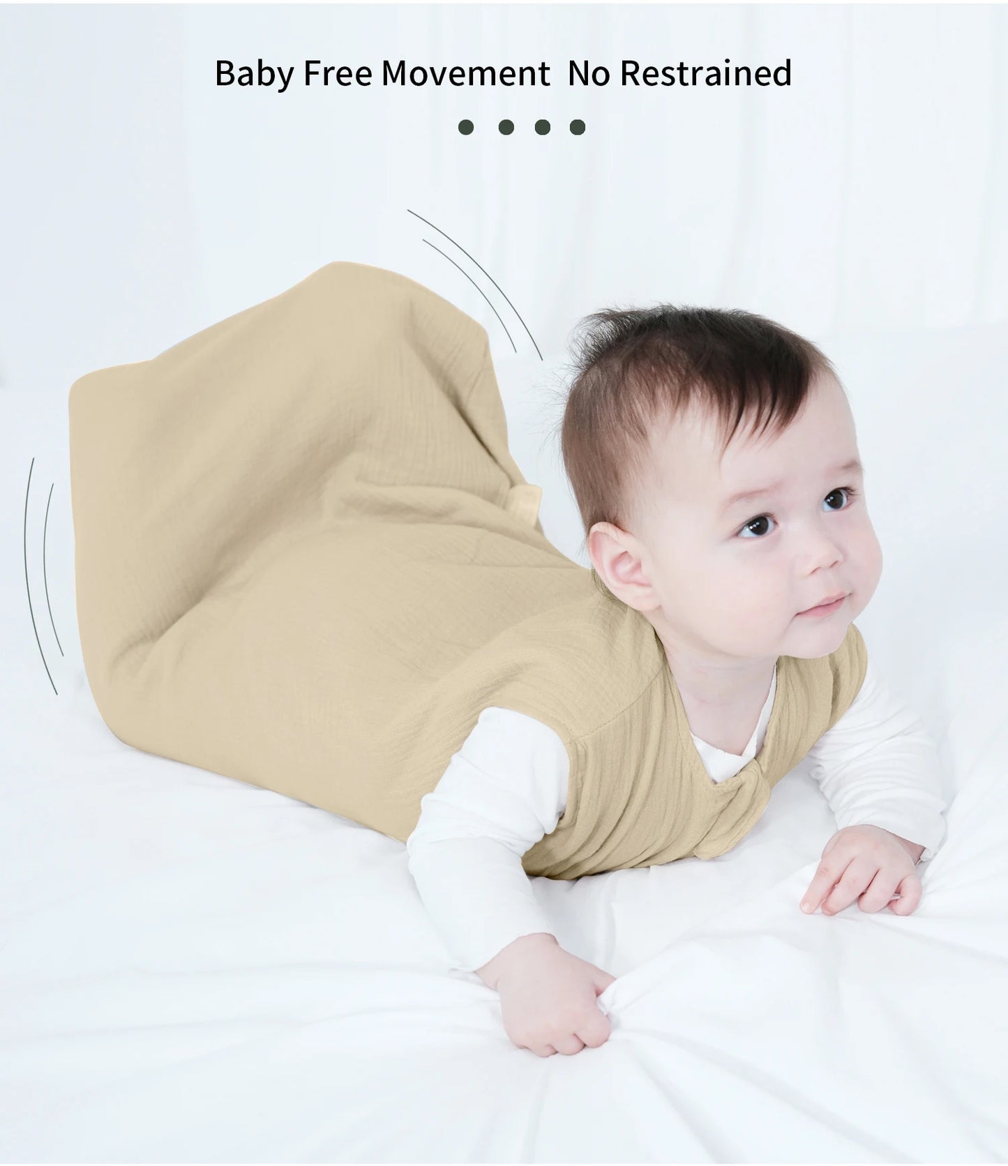 Muslin Cotton Baby Sleeveless Vest Sleeping Bag Kids Pajamas Anti-Kicking Cocoon Newborn Envelope Sleep Sack Bedding For 0-18 M