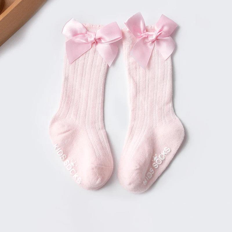 Girls Big Bow Knee High Long Soft New Kids Socks Toddlers Cotton Lace Baby Socks Kids Kniekousen Meisje Dropshipping Girls Socks