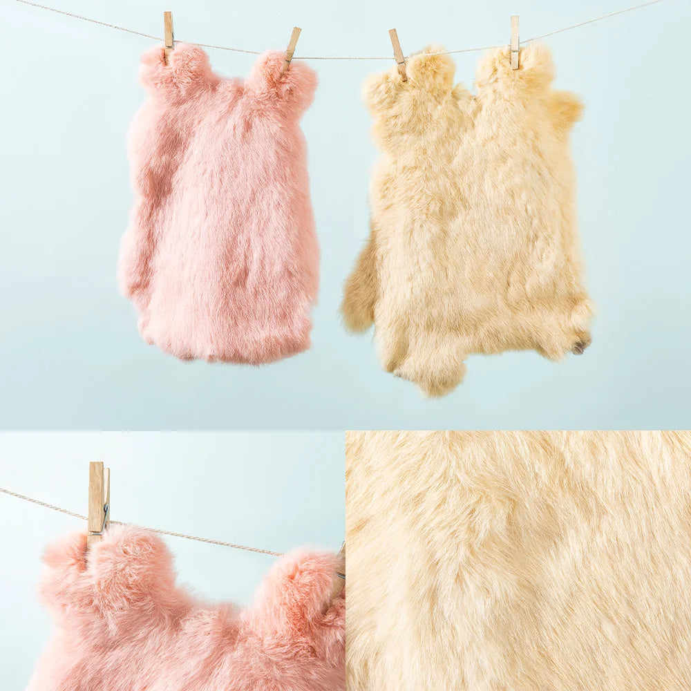 16 Colours Rabbit Fur Blankets of Newborn Photography Props Basket Filling Props Blanket Bunny Wool Background Photo Accessories