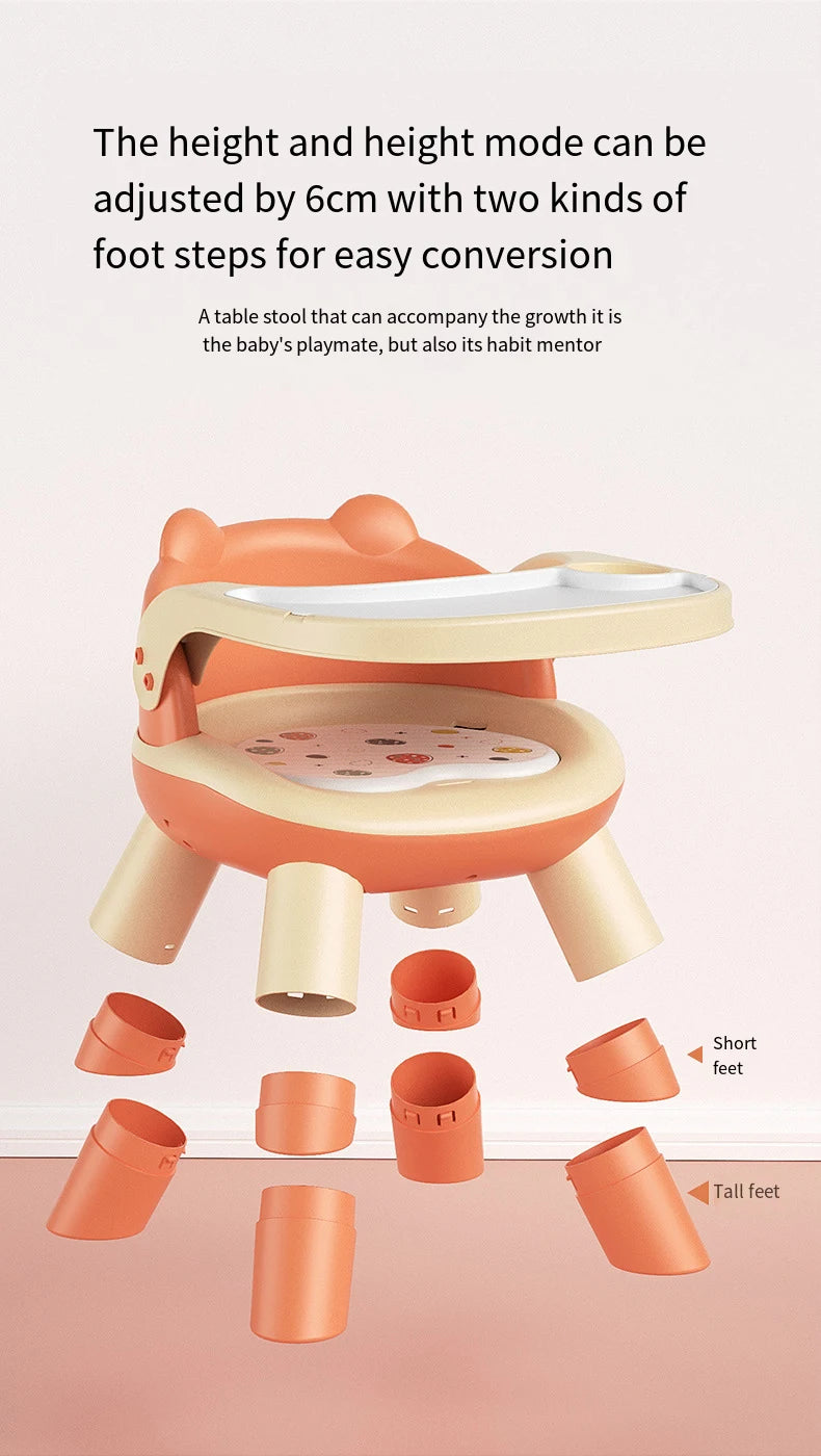 Baby dining chair Baby call chair back learn to sit small stool Low detachable table seat children