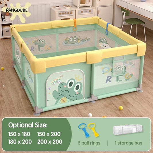 PANGDUBE Crocodile Baby Play Fence with Storage Bag & Hand Rings Playpen for Baby Playground Baby Ball Pool Children's Playpen