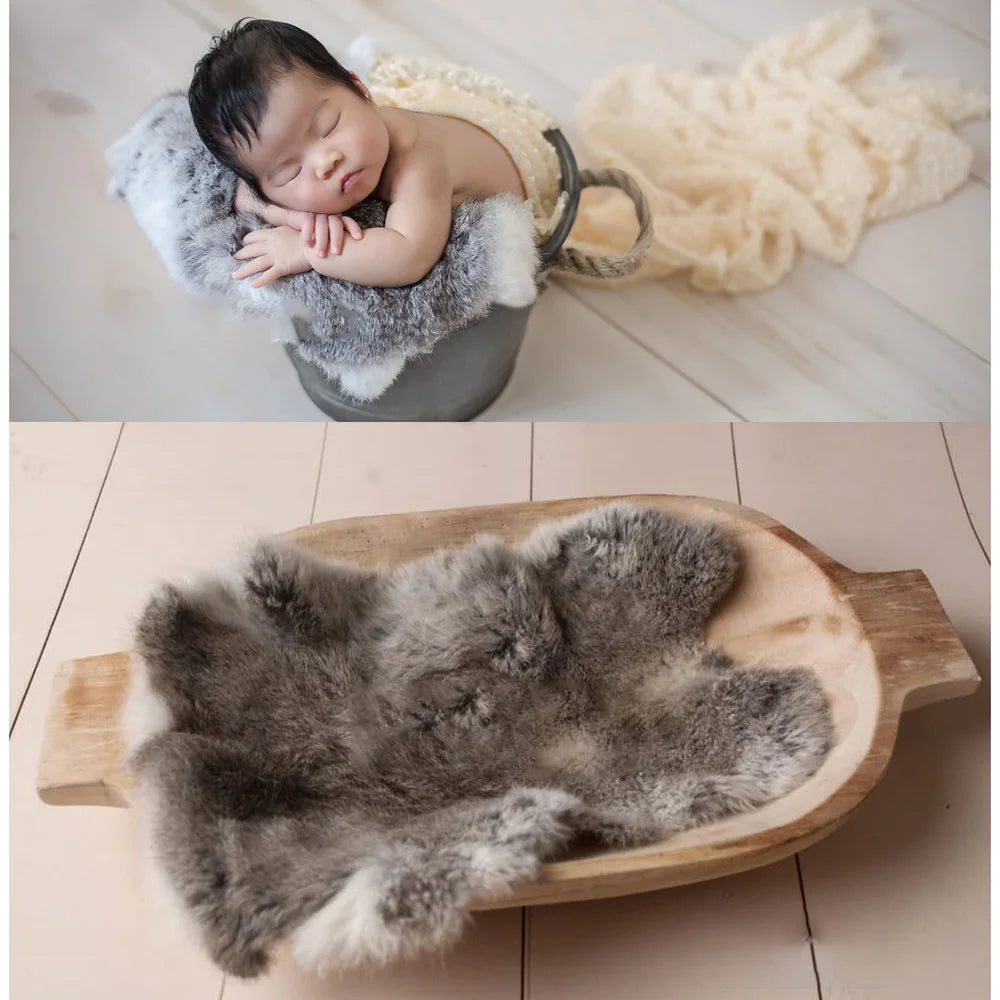 16 Colours Rabbit Fur Blankets of Newborn Photography Props Basket Filling Props Blanket Bunny Wool Background Photo Accessories